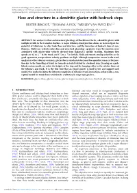 Flow and Structure in a Dendritic Glacier with Bedrock Steps