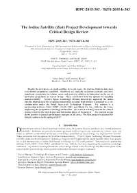 Isat) Project Development Towards Critical Design Review