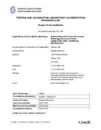 LAP Scope of Accreditation