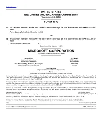 MICROSOFT CORPORATION (Exact Name of Registrant As Specified in Its Charter)