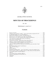 Minutes of Proceedings