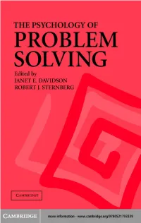 The Psychology of Problem Solving