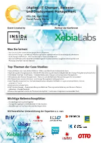 (Agiles) IT Change-, Release- Und Deployment Management Agenda