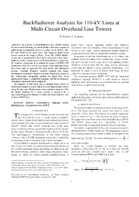 Backflashover Analysis for 110-Kv Lines at Multi-Circuit Overhead Line Towers