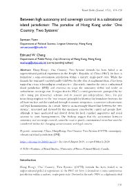 Between High Autonomy and Sovereign Control in a Subnational Island Jurisdiction: the Paradox of Hong Kong Under ‘One Country, Two Systems’