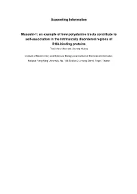 Supporting Information Musashi-1: an Example of How Polyalanine Tracts