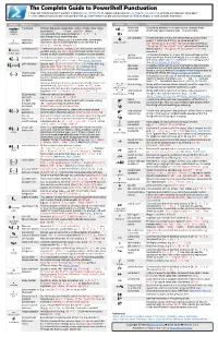 The Complete Guide to Powershell Punctuation