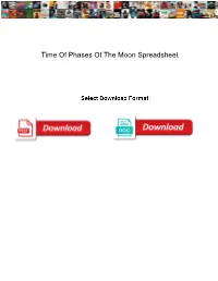 Time of Phases of the Moon Spreadsheet