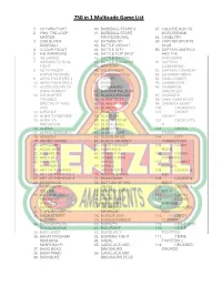 750 in 1 Multicade Game List