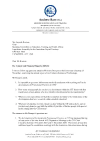 Andrew Barr Letterhead