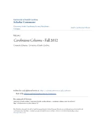 Caroliniana Columns - Fall 2012 University Libraries--University of South Carolina