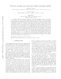 Electronic Structure and Crystal Phase Stability of Palladium Hydrides