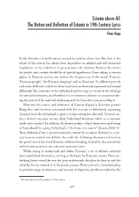 Estonia Above All: the Notion and Definition of Estonia in 19Th Century Lyrics
