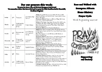 For Our Prayers This Week