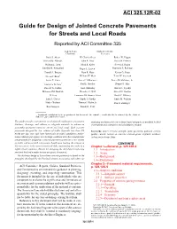 Guide for Design of Jointed Concrete Pavements for Streets and Local Roads