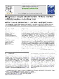 Metagenomic Insights Into Chlorination Effects on Microbial Antibiotic Resistance in Drinking Water