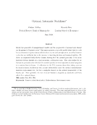 Optimal Automatic Stabilizers∗