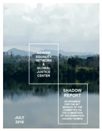 Shadow Report Prepared by GEN for CEDAW and It Has Partnered with the Global Justice Center for the Information Gathering and Preparation of This Report