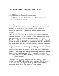 The Longest Words Using the Fewest Letters
