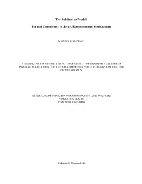 The Sublime As Model: Formal Complexity in Joyce, Eisenstein