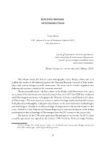 11 BUILDING BRIDGES. an INTRODUCTION Lucia Alberti I