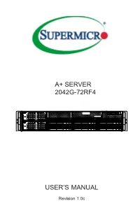 A+ SERVER 2042G-72RF4 User's Manual
