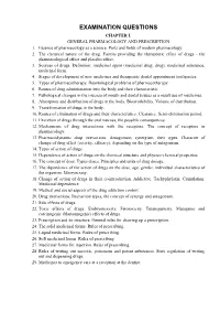 Examination Questions Chapter I