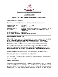 Planning & Development Committee 3 December 2020