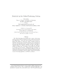 Relativity in the Global Positioning System