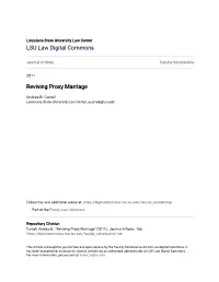 Reviving Proxy Marriage