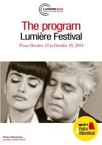 The Program Lumière Festival from October 13 to October 19, 2014
