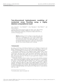 Two-Dimensional Hydrodynamic Modeling of Residential Areas Flooding Using a Highly Detailed Computational Mesh