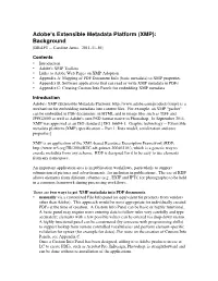 Adobe's Extensible Metadata Platform (XMP): Background [DRAFT -- Caroline Arms, 2011-11-30]