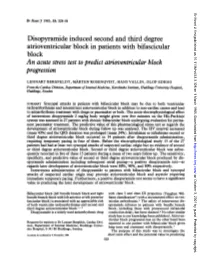 An Acute Stress Test to Predict Atrioventricular Block Progression