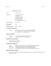 Arthur Woolf's CV (PDF)