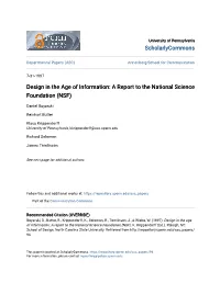 Design in the Age of Information: a Report to the National Science Foundation (NSF)