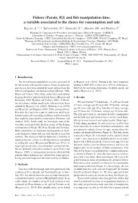 Fishers (Paraty, RJ) and Fish Manipulation Time: a Variable