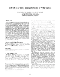 Motivational Game Design Patterns of ‘Ville Games