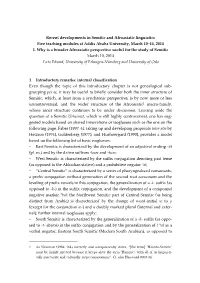Recent Developments in Semitic and Afroasiatic Linguistics Five Teaching Modules at Addis Ababa University, March 10–14, 2014 1