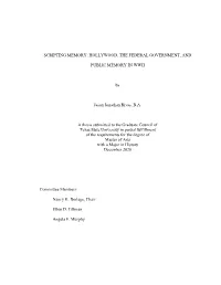Scripting Memory: Hollywood, the Federal Government, And