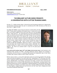 The Brilliant Lecture Series Presents a Conversation with Clifton Truman Daniel