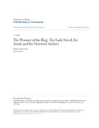 The Early Novel, the Serial, and the Narrative Archive." in Blogtalks Reloaded: Social Software-Research & Cases, Ed