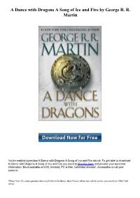 A Dance with Dragons a Song of Ice and Fire by George R. R. Martin