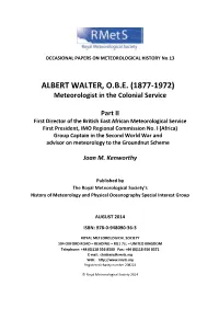 Albert Walter, O.B.E