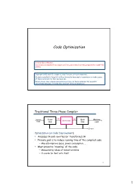 Code Optimization