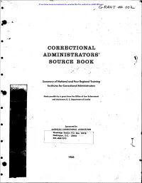 Correctional Administrators' Source Book