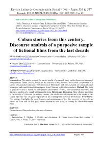 Cuban Stories from This Century. Discourse Analysis of a Purposive Sample of Fictional Films from the Last Decade”
