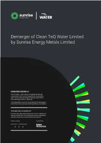 Demerger Booklet Booklet Demerger