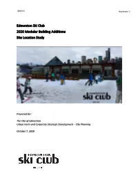 Edmonton Ski Club 2020 Modular Building Additions Site Location Study