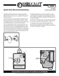 77A71 Quartz Clock Movement Instructions